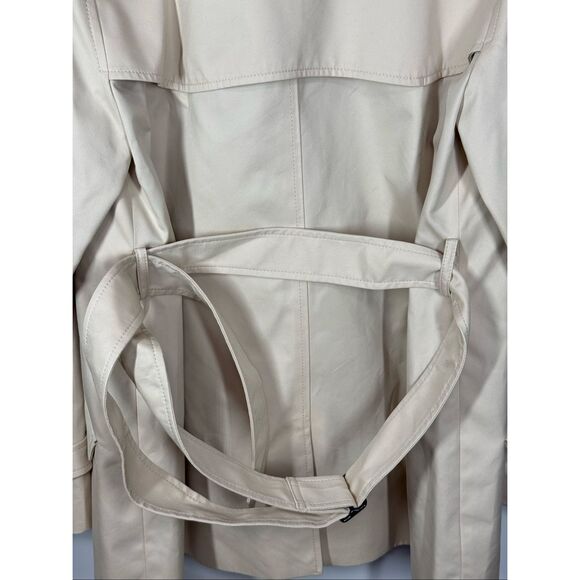 Coach Women Solid Short trench coat 29" length color porcelain size large NWT - Picture 16 of 16